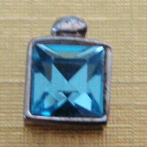 Blue Stone Charm in Sterling Silver Fitting